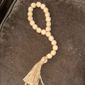 Natural Wooden Bead Tassel Necklace